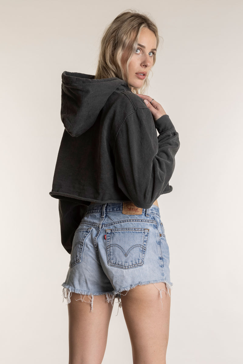 Cropped Hoodie Raw Edge- FACW1081