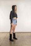 Cropped Hoodie Raw Edge- FACW1081