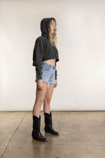 Cropped Hoodie Raw Edge- FACW1081