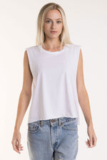 Women's Oversized Muscle Tee w/ Raw Edges - FACW1051