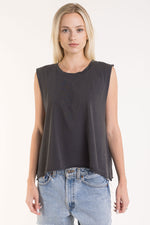 Women's Oversized Muscle Tee w/ Raw Edges - FACW1051