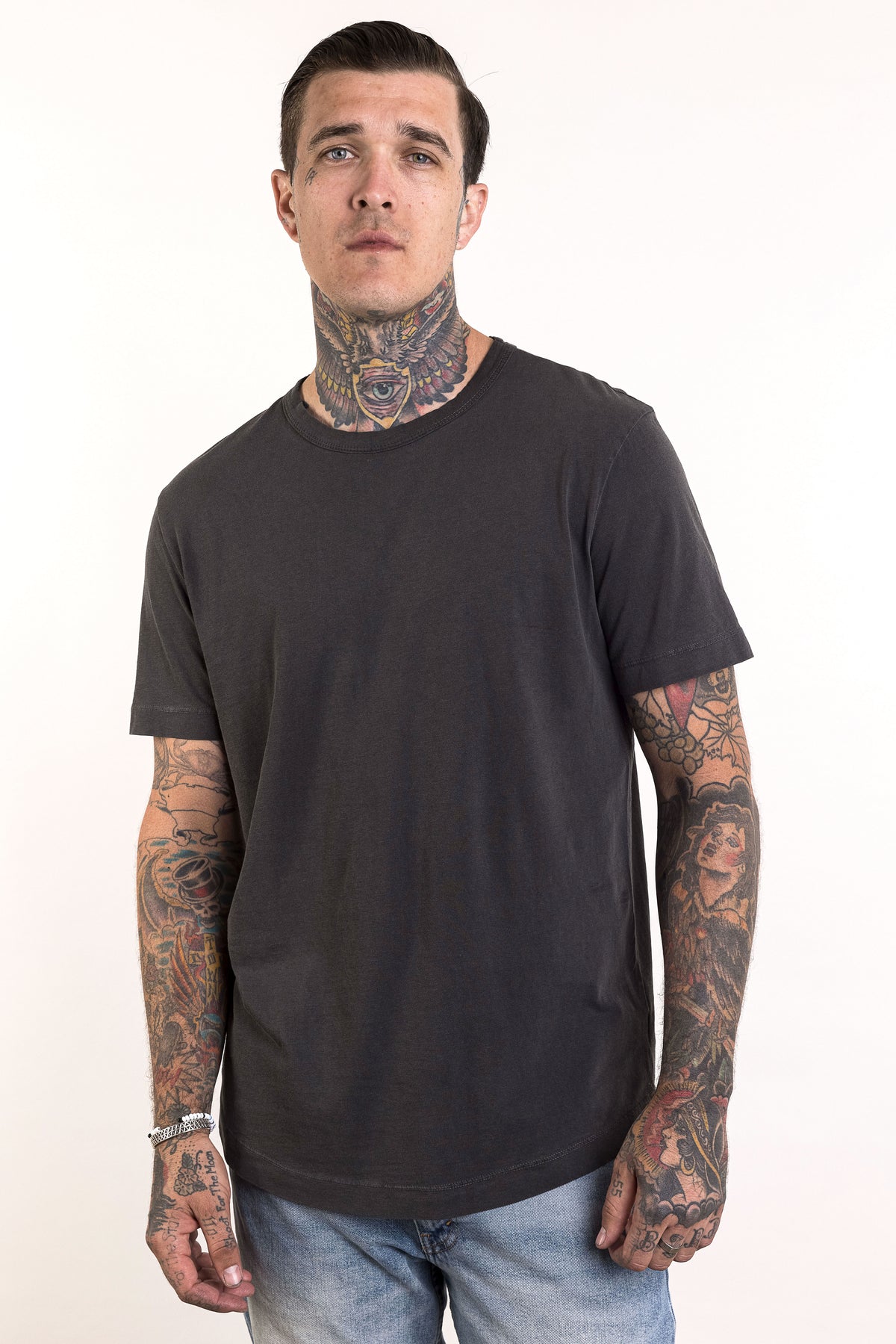 Men's Crew Neck Curved Hem Tee