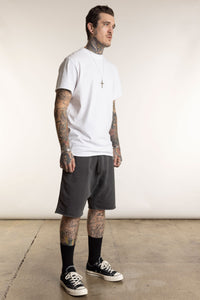 heavyweight cotton french terry shorts raw edges
